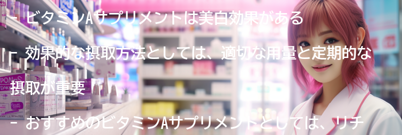 ビタミンAサプリメントの美白効果を実感するためのポイントの要点まとめ