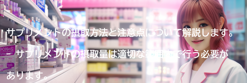 サプリメントの摂取方法と注意点の要点まとめ