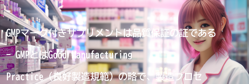 GMPマーク付きサプリメントの品質保証とは?の要点まとめ