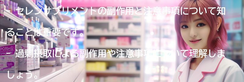 セレンサプリメントの副作用と注意事項の要点まとめ