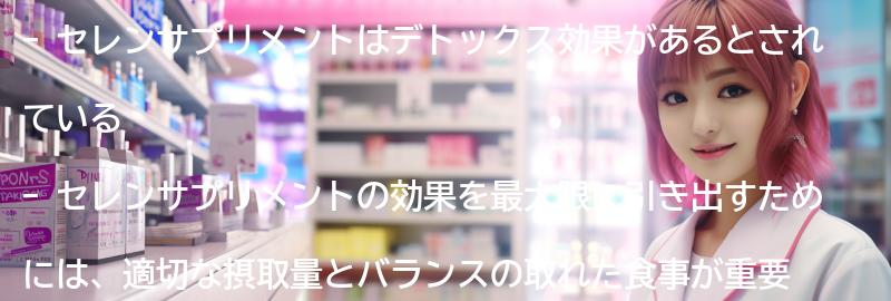 セレンサプリメントの効果を最大限に引き出すためのポイントの要点まとめ
