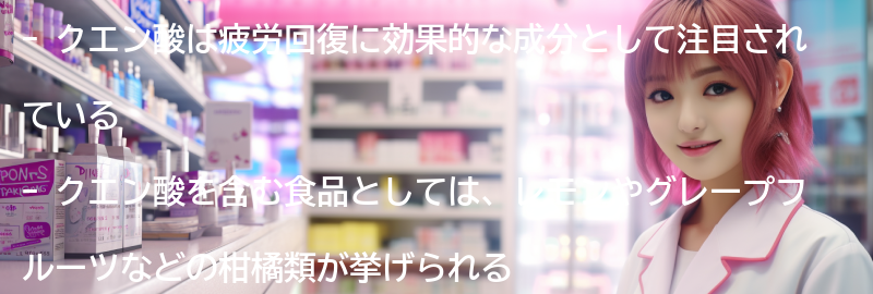クエン酸を含む食品とサプリメントの紹介の要点まとめ