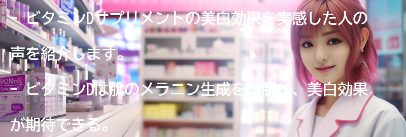 ビタミンDサプリメントの美白効果を実感した人の声の要点まとめ