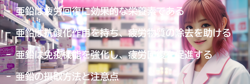 疲労回復に亜鉛が効果的な理由の要点まとめ