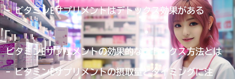 ビタミンEサプリメントの効果的なデトックス方法の要点まとめ
