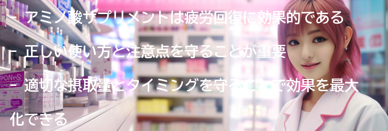 アミノ酸サプリメントの正しい使い方と注意点の要点まとめ