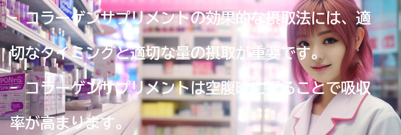 コラーゲンサプリメントの効果的な摂取法の要点まとめ