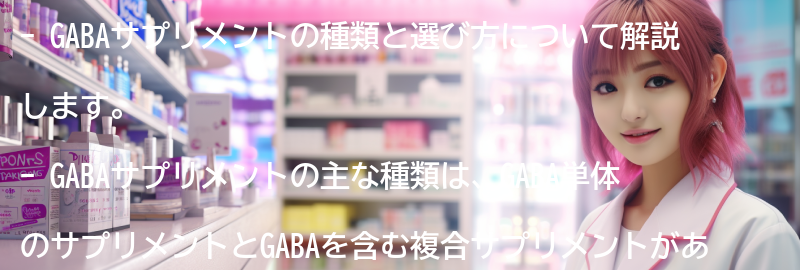 GABAサプリメントの種類と選び方の要点まとめ