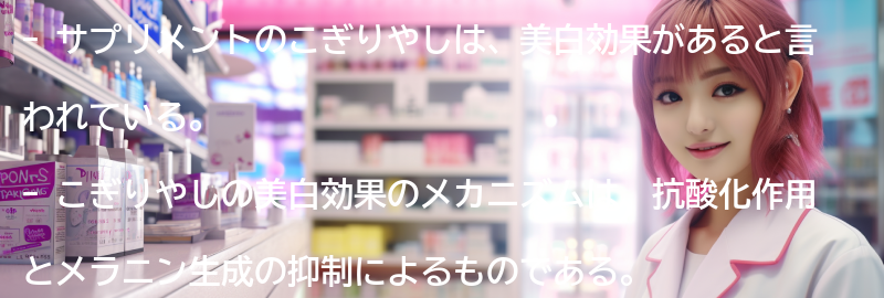 サプリメントのこぎりやしの美白効果のメカニズムの要点まとめ