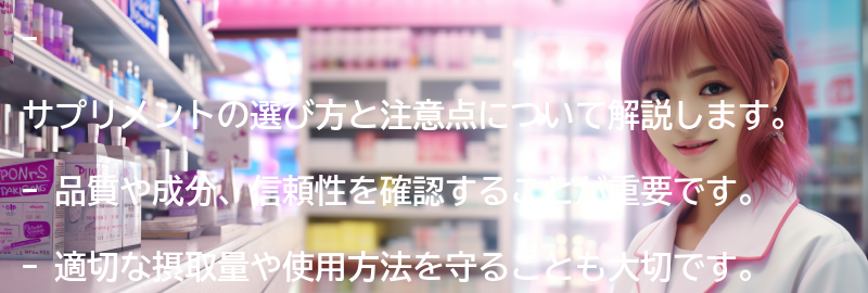 サプリメントの選び方と注意点の要点まとめ