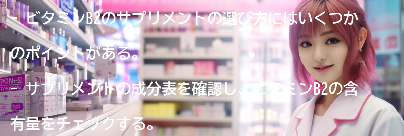 ビタミンB2のサプリメントの選び方の要点まとめ