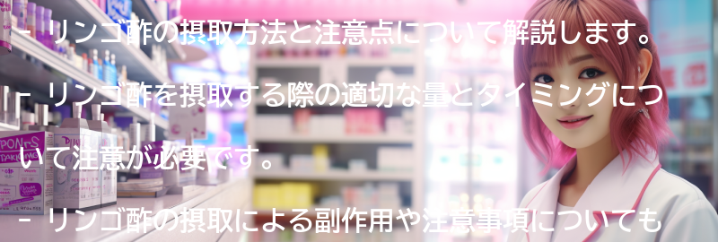 リンゴ酢の摂取方法と注意点の要点まとめ
