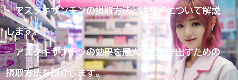 アスタキサンチンの摂取方法と注意点の要点まとめ