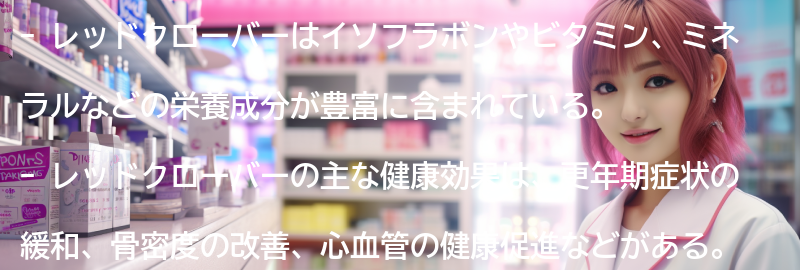 レッドクローバーの主な栄養成分と健康効果の要点まとめ