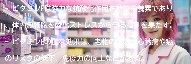 ビタミンEを含む食品の紹介の要点まとめ