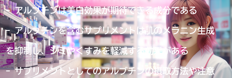 アルブチンを含むサプリメントの効果とは？の要点まとめ