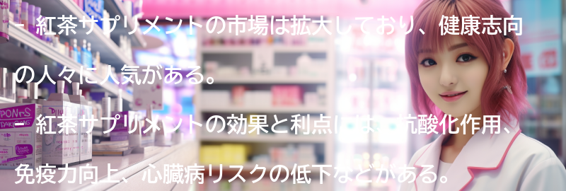 紅茶サプリメントの市場動向と人気商品の紹介の要点まとめ