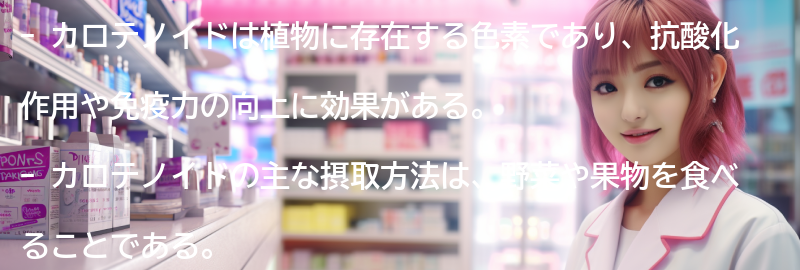 カロテノイドの摂取方法と注意点の要点まとめ
