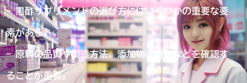 黒酢サプリメントの選び方の要点まとめ