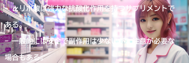 αリポ酸の副作用と注意事項の要点まとめ