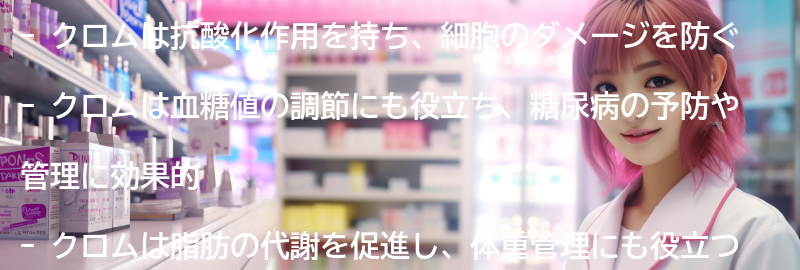 クロムが持つ健康効果とは？の要点まとめ