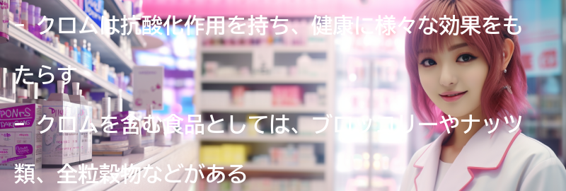 クロムを含む食品とサプリメントの紹介の要点まとめ