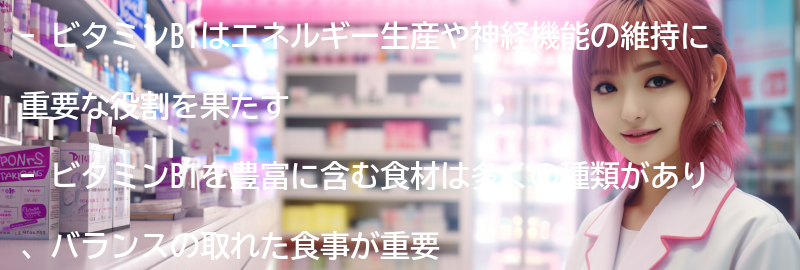 ビタミンB1を摂取するための食材の要点まとめ
