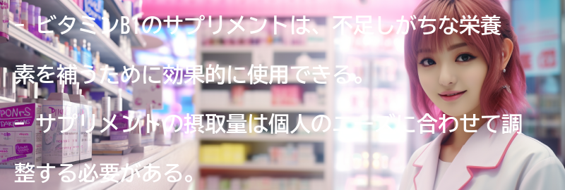 ビタミンB1のサプリメントの効果的な使用法の要点まとめ