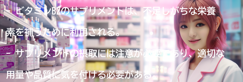 ビタミンB2のサプリメントについての要点まとめ