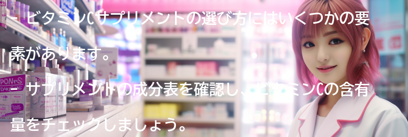 ビタミンCサプリメントの選び方と注意点の要点まとめ