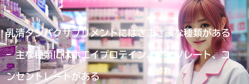 乳清タンパクサプリメントの種類の要点まとめ