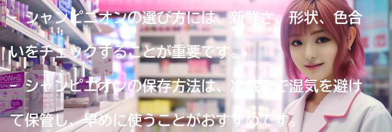シャンピニオンの選び方と保存方法の要点まとめ