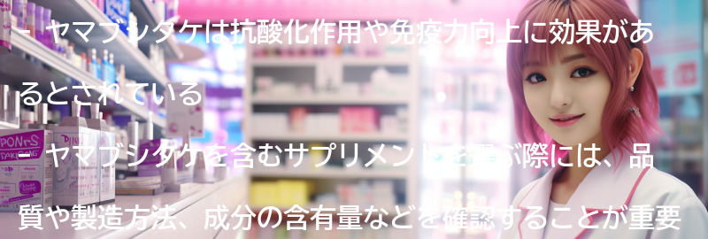 ヤマブシタケを含むサプリメントの選び方の要点まとめ