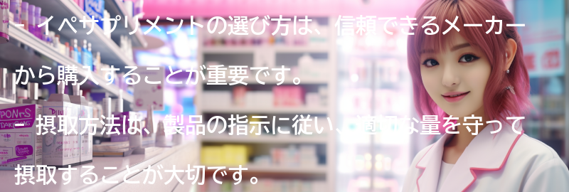 イペサプリメントの選び方と摂取方法の要点まとめ