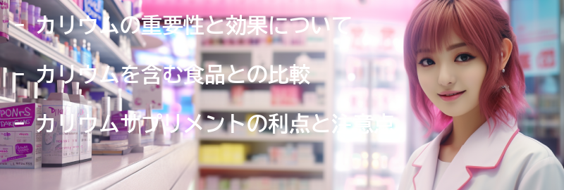 カリウムを含む食品との比較の要点まとめ