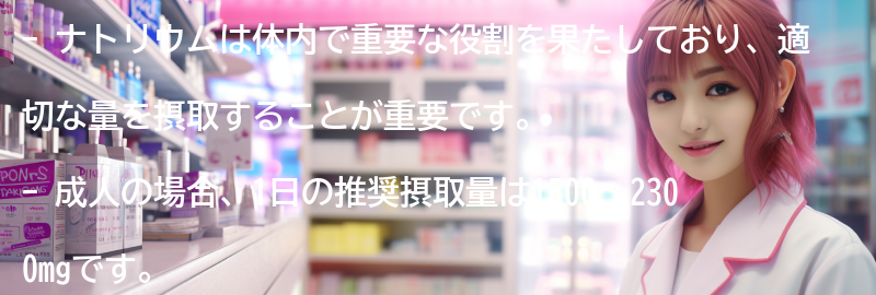 ナトリウムの必要量と摂取方法の要点まとめ