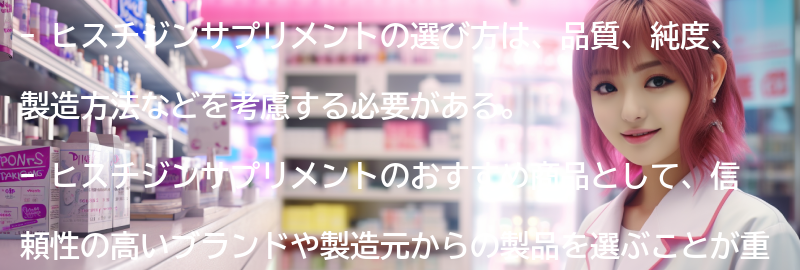 ヒスチジンサプリメントの選び方とおすすめ商品の要点まとめ