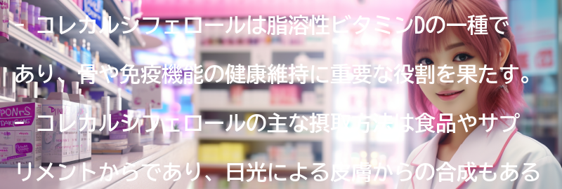 コレカルシフェロールの摂取方法と注意点の要点まとめ