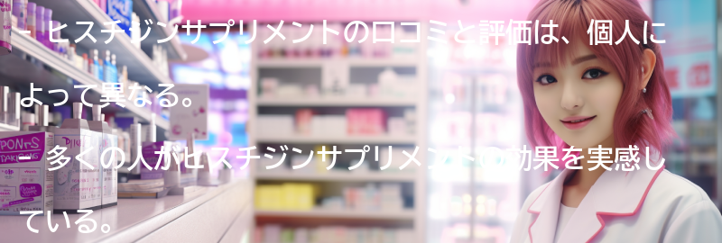 ヒスチジンサプリメントの使用者の口コミと評価の要点まとめ