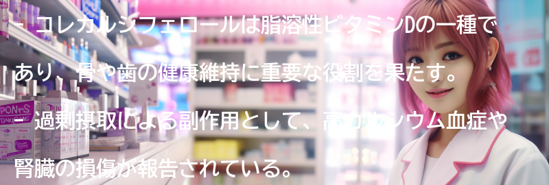 コレカルシフェロールの副作用と注意事項の要点まとめ