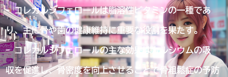 コレカルシフェロールの摂取に関するよくある質問と回答の要点まとめ
