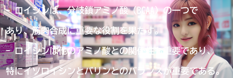 ロイシンと他のアミノ酸の関係性の要点まとめ