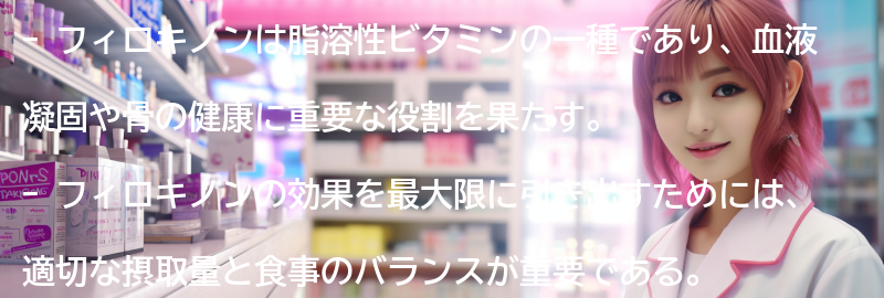 フィロキノンの効果を最大限に引き出すためのポイントの要点まとめ