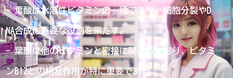 葉酸と他のビタミンとの関係の要点まとめ