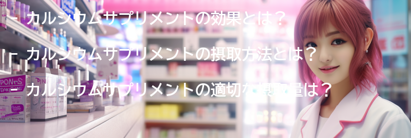 カルシウムサプリメントの効果と摂取方法の要点まとめ