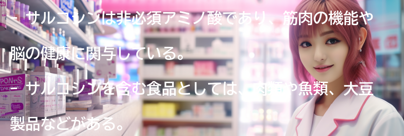 サルコシンを含む食品とサプリメントの紹介の要点まとめ